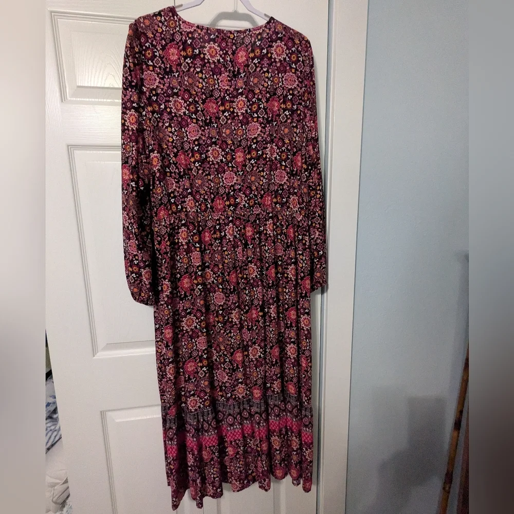 Lane Bryant Floral Boho Midi Dress Size 20 with Pockets! - Picture 7 of 7